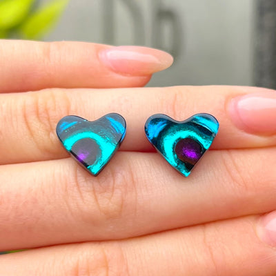 Pre-Order | Purple & Blue Love Heart Stud Earrings | Watch This Space