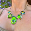 Dark & Lime Green Oval Necklace | Watch This Space