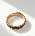 Antique Victorian Braided Hair 9ct Rose Gold Mourning Ring | Size P ½