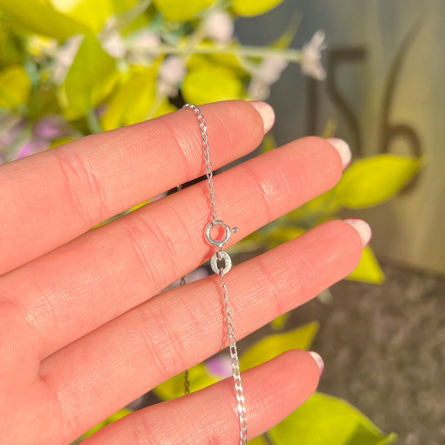 Sweet Sterling Silver Amethyst Flower Necklace