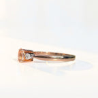 Morganite and Diamond 9ct Rose Gold Trilogy Ring | Size M ½