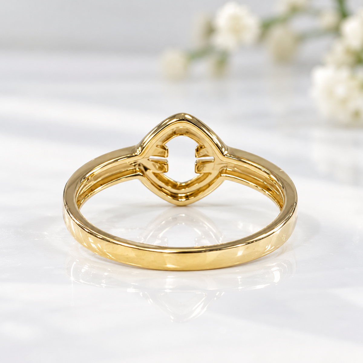 Diamond 9ct Yellow Gold Open Link Ring