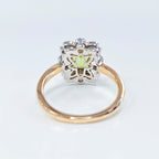 Peridot and Diamond 9ct Yellow Gold Ring | Size N