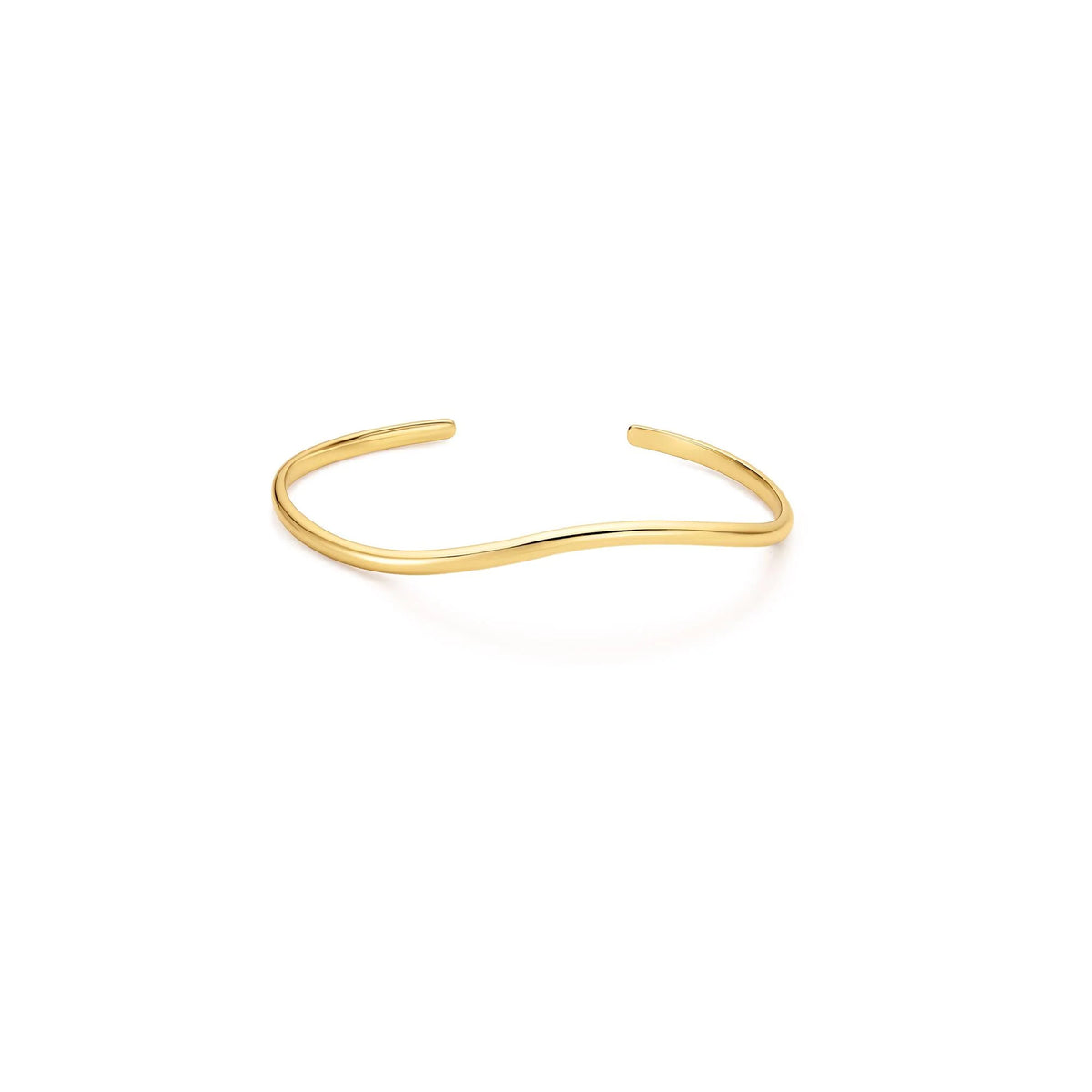 14ct Gold Plated Wave Cuff Bangle | Ania Haie