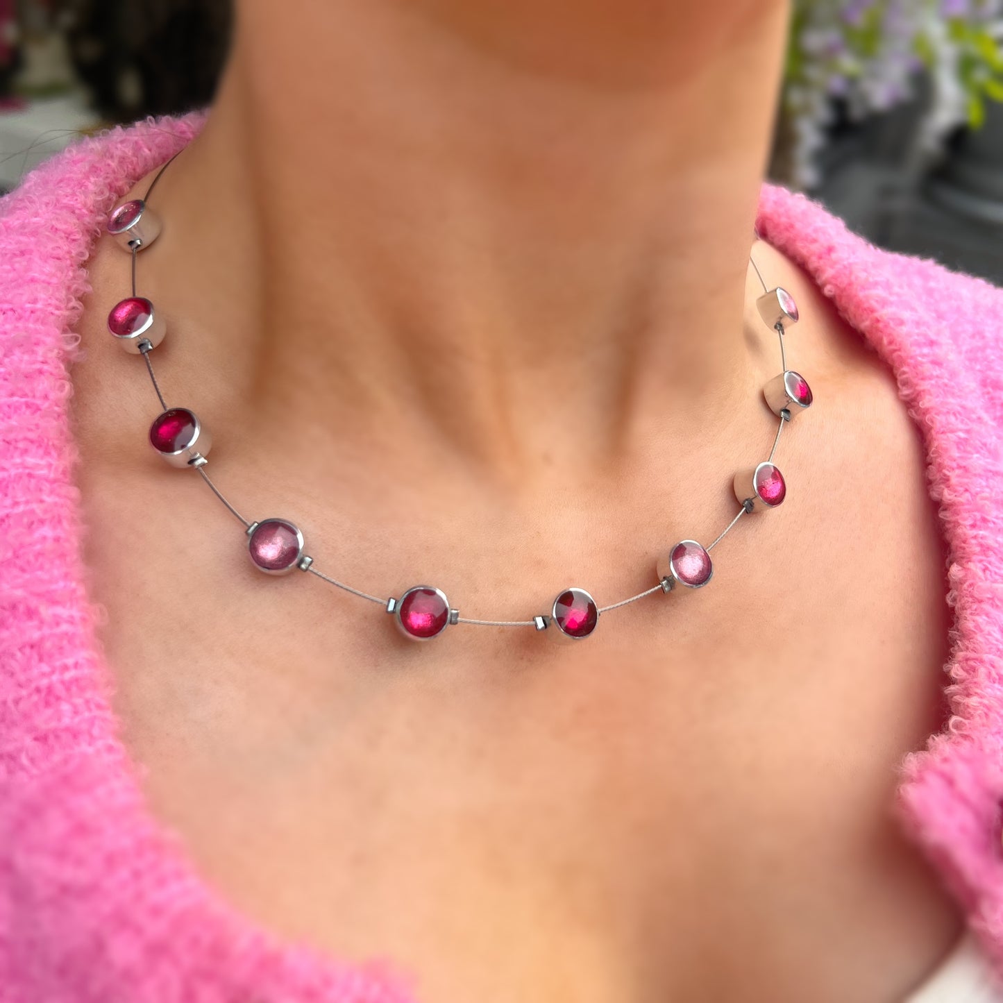 ‘Watch This Space’ Pink Dot Necklace