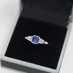 Sapphire and Diamond Platinum Ring | Size M ½