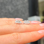 Square Diamond 9ct White Gold Stud Earrings