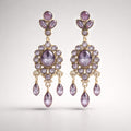 Edwardian Inspired Amethyst Sterling Silver Drop Earrings