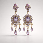 Edwardian Inspired Amethyst Sterling Silver Drop Earrings