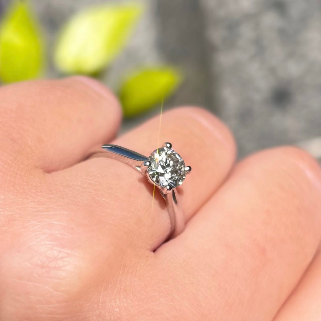 'The Marilyn' 1ct Natural Diamond Platinum Solitaire Engagement Ring | Size M