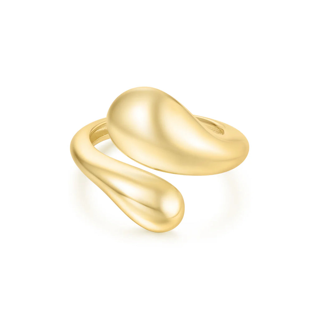 Gold Sculptural Crossover Ring | Ania Haie