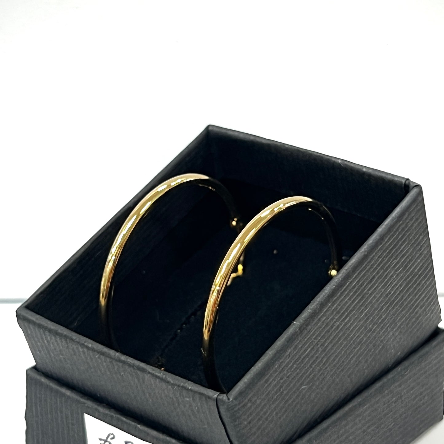 Yellow Gold Plated Sterling Silver Fine Medium Size Hoop Earrings