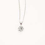 Compass Set Lab-Grown Diamond 9ct White Gold Solitaire Necklace