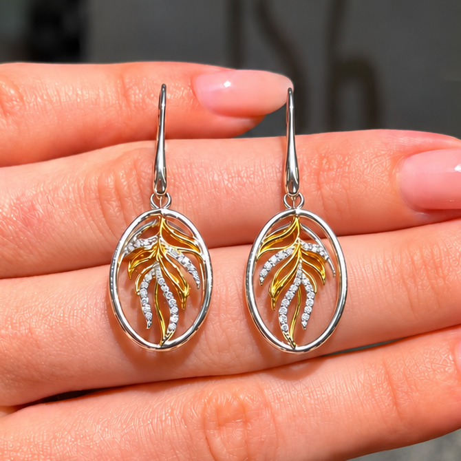 Cubic Zirconia Sterling Silver 9ct Gold Plated Drop Earrings | Unique & Co.