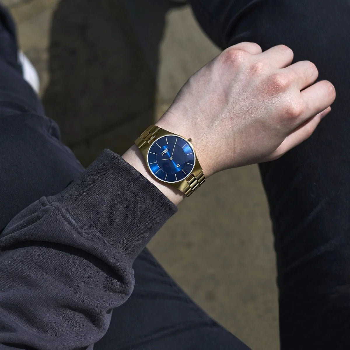 STORM Gents Slim-X XL Gold Blue Steel Watch