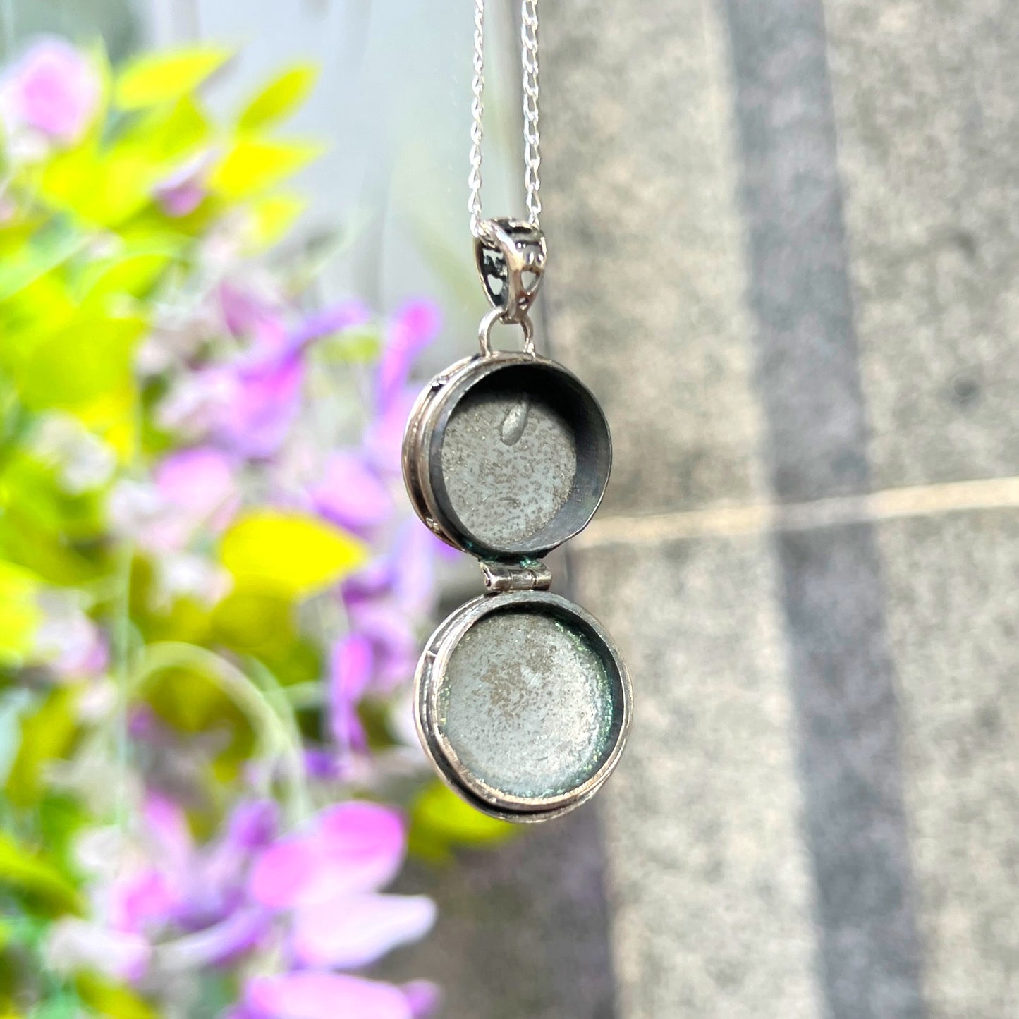 Sterling Silver Black Onyx Locket Necklace