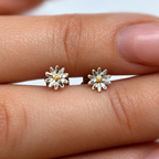 Sterling Silver & 9ct Gold Plated Two-Tone Daisy Stud Earrings