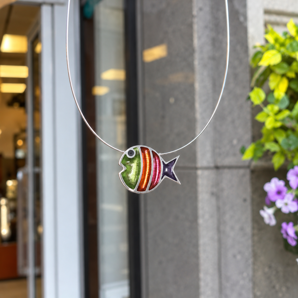 Sherbet Stripe Bubble Fish Necklace | Watch This Space
