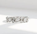 Platinum Pear and Round Natural Diamond Multi-Stone Bubble Ring | Size N