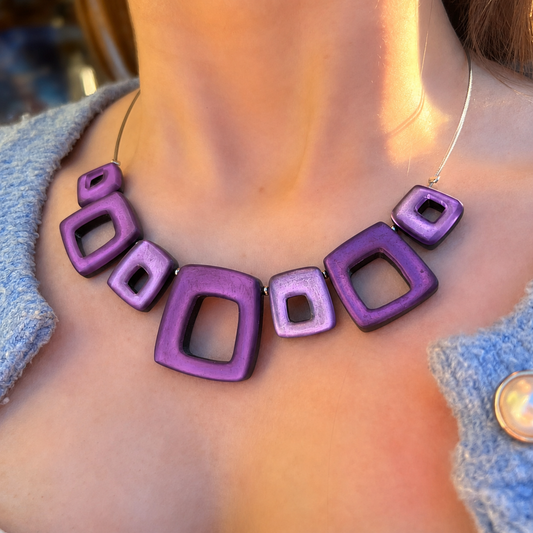 Pre-Order | Sweetpea Hollow Squares Necklace | Watch This Space