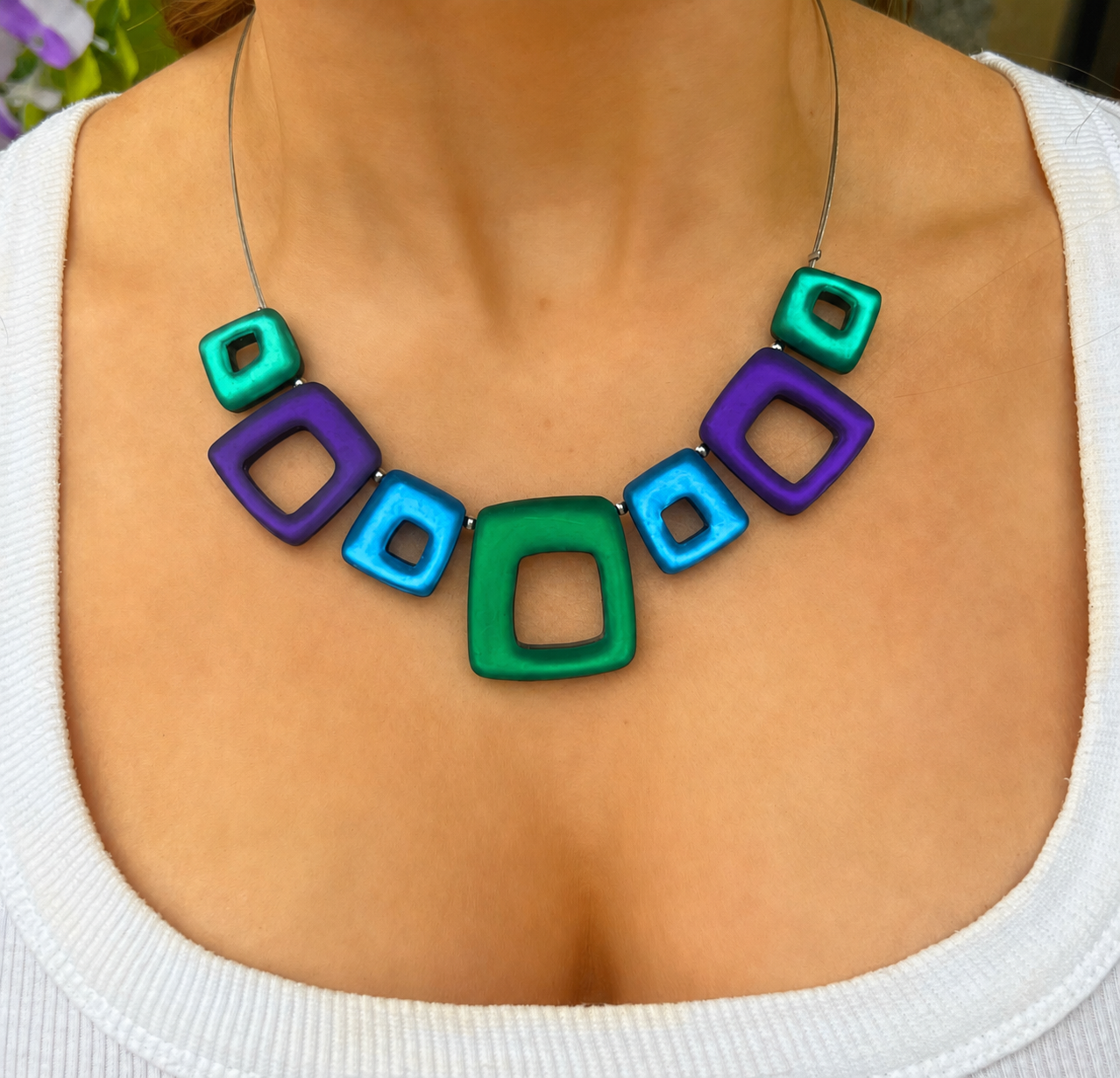 Pre-Order | Aurora Hollow Squares Necklace | Watch This Space