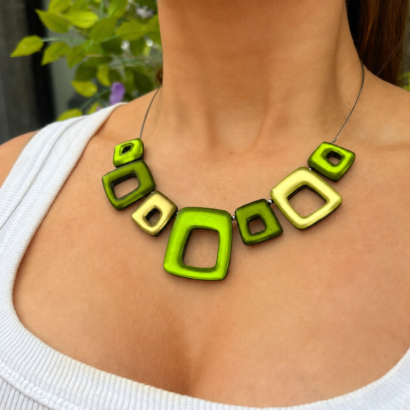 Pre-Order | Citrus Hollow Squares Necklace | Watch This Space