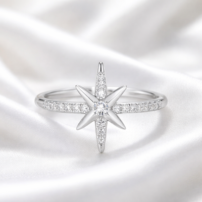 Sterling Silver Eight-Pointed Star Ring | Ania Haie
