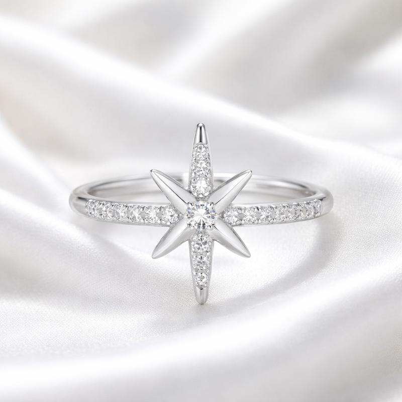 Ania Haie Sterling Silver Eight-Pointed Star Ring