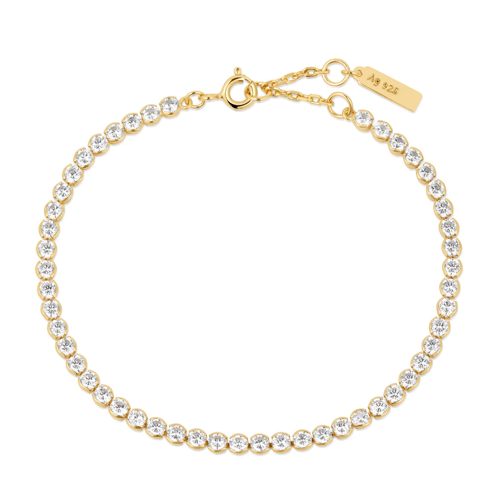 14ct Gold Plated Row Bezel Set Bracelet | Ania Haie
