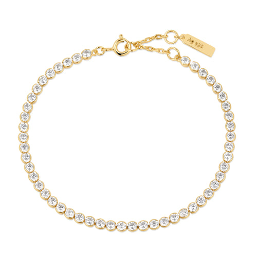 14ct Gold Plated Row Bezel Set Bracelet | Ania Haie