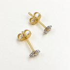 Sterling Silver & 9ct Gold Plated Two-Tone Daisy Stud Earrings