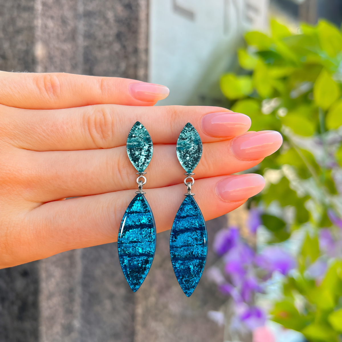 Turquoise Aztec Petal Double Drop Earrings | Watch This Space
