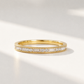 Brilliant and Baguette Cut Diamond 18ct Yellow Gold Half Eternity Ring | Size M ½