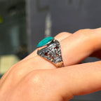 Emerald Sterling Silver Boho Ring