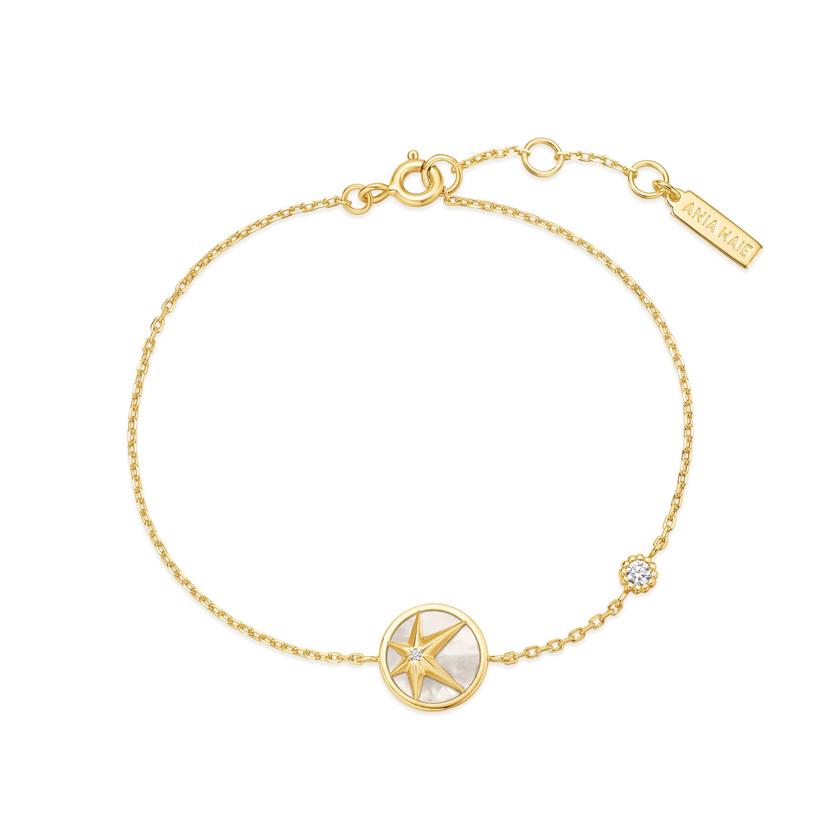 Mother of Pearl Star 14ct Gold Plated Bracelet | Ania Haie