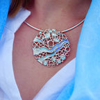 Pre-Order | Scottish 'Arctic Stream' Blue Hand Enamelled Necklace | Sheila Fleet