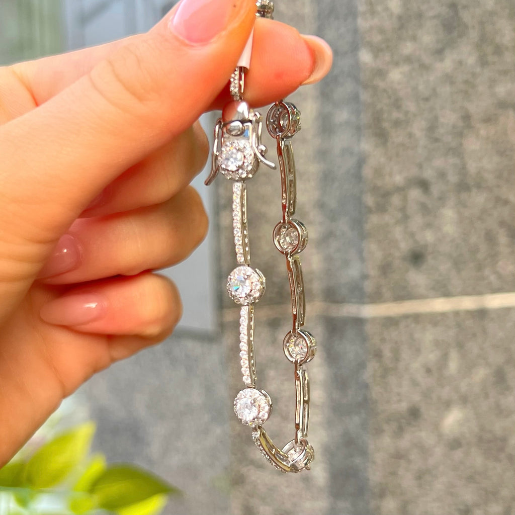 Cubic Zirconia Sterling Silver Bracelet