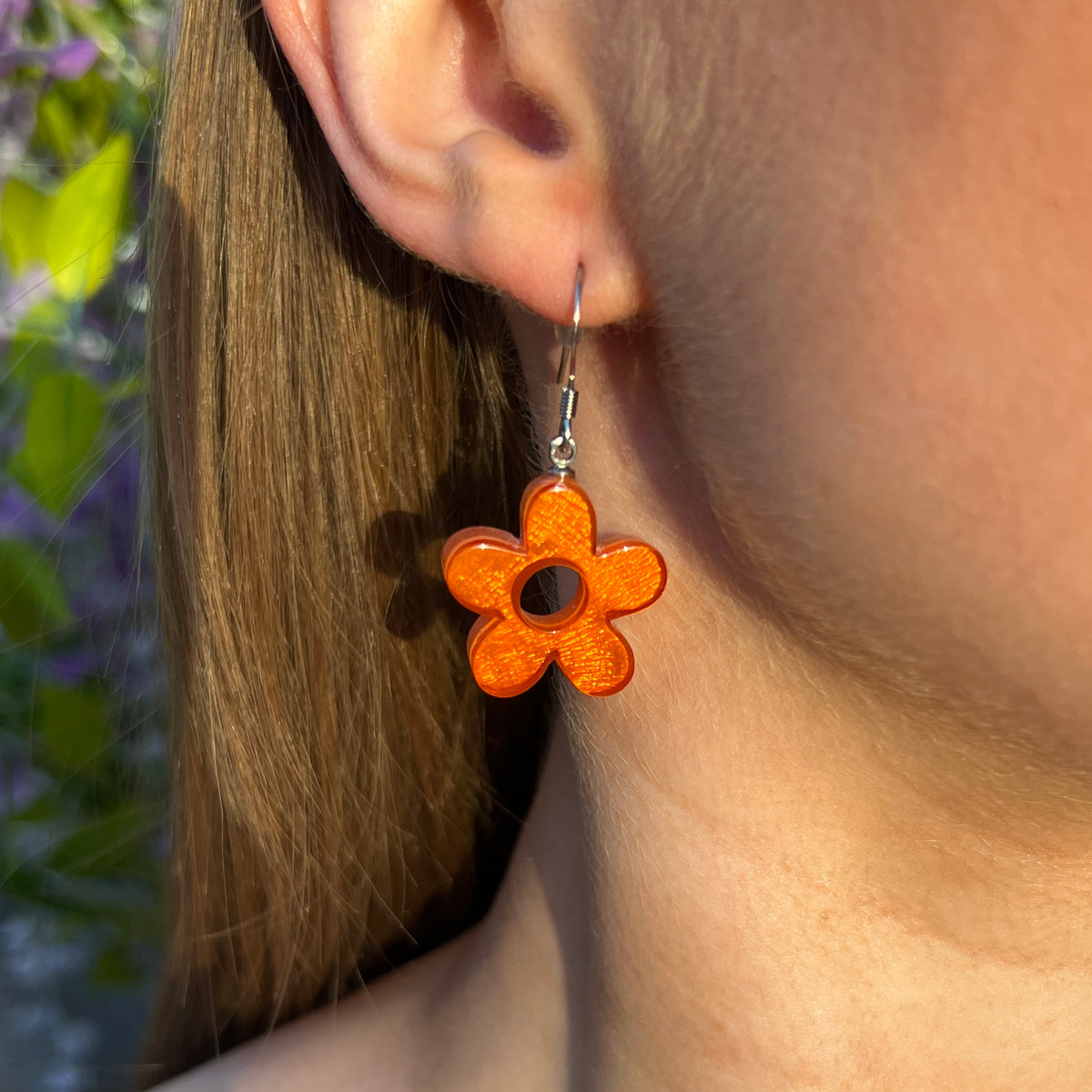 Pre-Order | Orange Flower Drop Earrings | Watch This Space