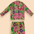 Super Soft Oversized Green Floral Botanicals Long Pyjamas | Powder Accessories