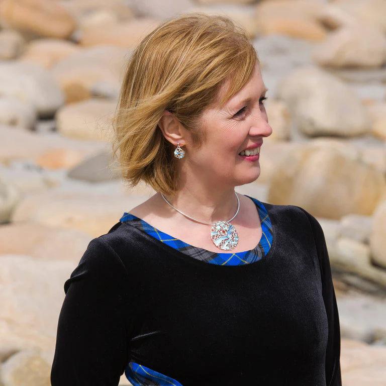 Pre-Order | Scottish 'Arctic Stream' Blue Hand Enamelled Necklace | Sheila Fleet