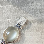 True Moonstone Graduated Five Stone Sterling Silver Chunky Bracelet