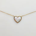 Mother of Pearl 9ct Yellow Gold Heart Necklace