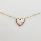 Mother of Pearl 9ct Yellow Gold Heart Necklace