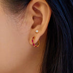 14ct Gold Plated Rosé Holiday Huggie Hoop Earrings | Ania Haie