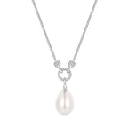 Silver Linked Shell Pearl Drop Pendant Necklace | Ania Haie