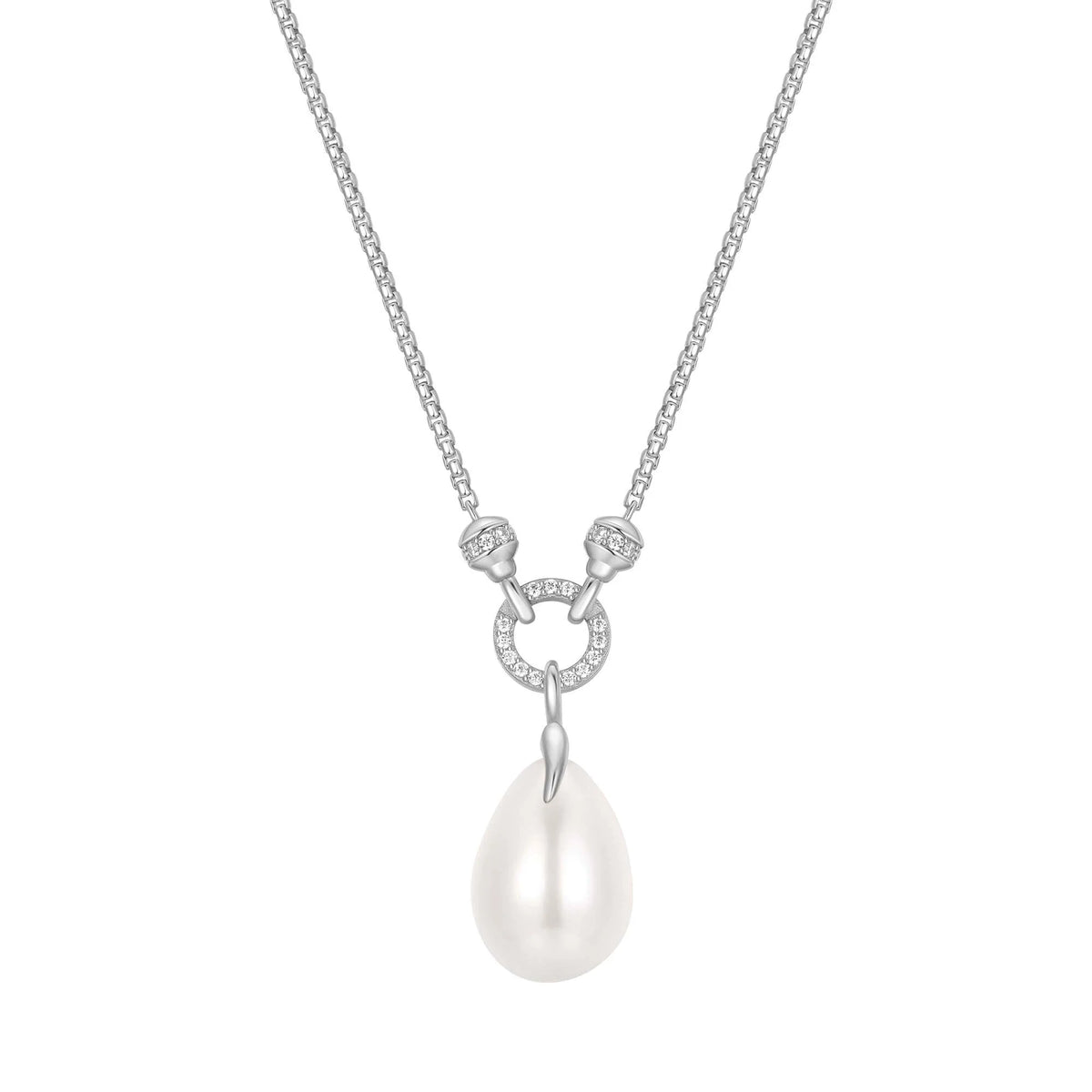 Silver Linked Shell Pearl Drop Pendant Necklace | Ania Haie