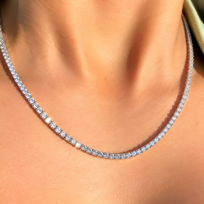 Pre-Order | Sterling Silver Pavé Cubic Zirconia Tennis Necklace | Ania Haie