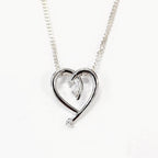 Cubic Zirconia Sterling Silver Swirling Heart Necklace