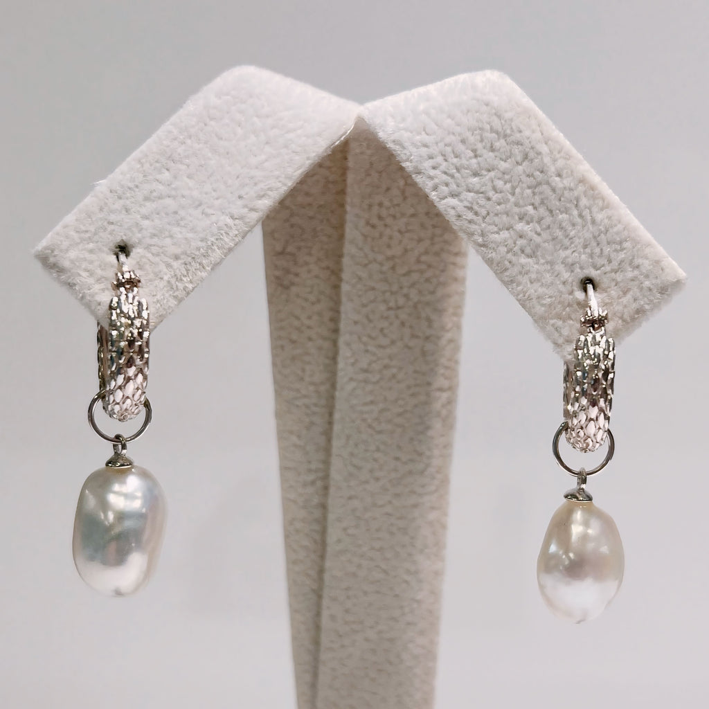 Pearl Sterling Silver Drop Earrings