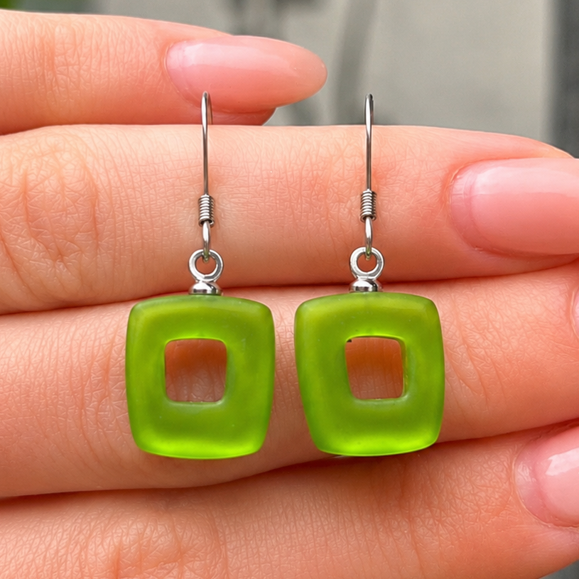 Pre-Order | Zest Hollow Square Drop Earrings | Watch This Space